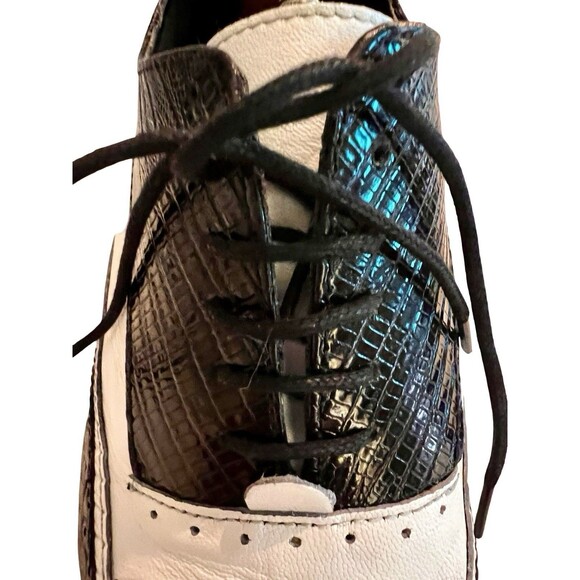 Stacy Adams Spectator Rockabilly Men's 10M Alligator Leather Lace-Up Dress Shoe - Picture 4 of 10